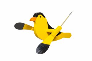 Hand crafted Gold Finch Whirlybird Yard ornament