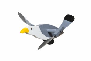 Hand crafted Seagull Whirligig bird Yard ornament